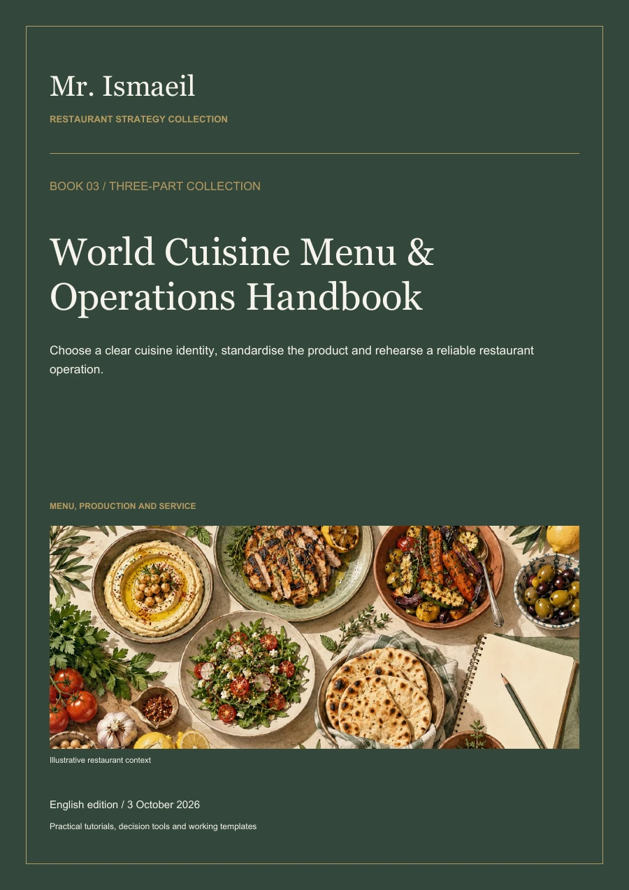 English cover of handbook 3: World cuisines, working menus