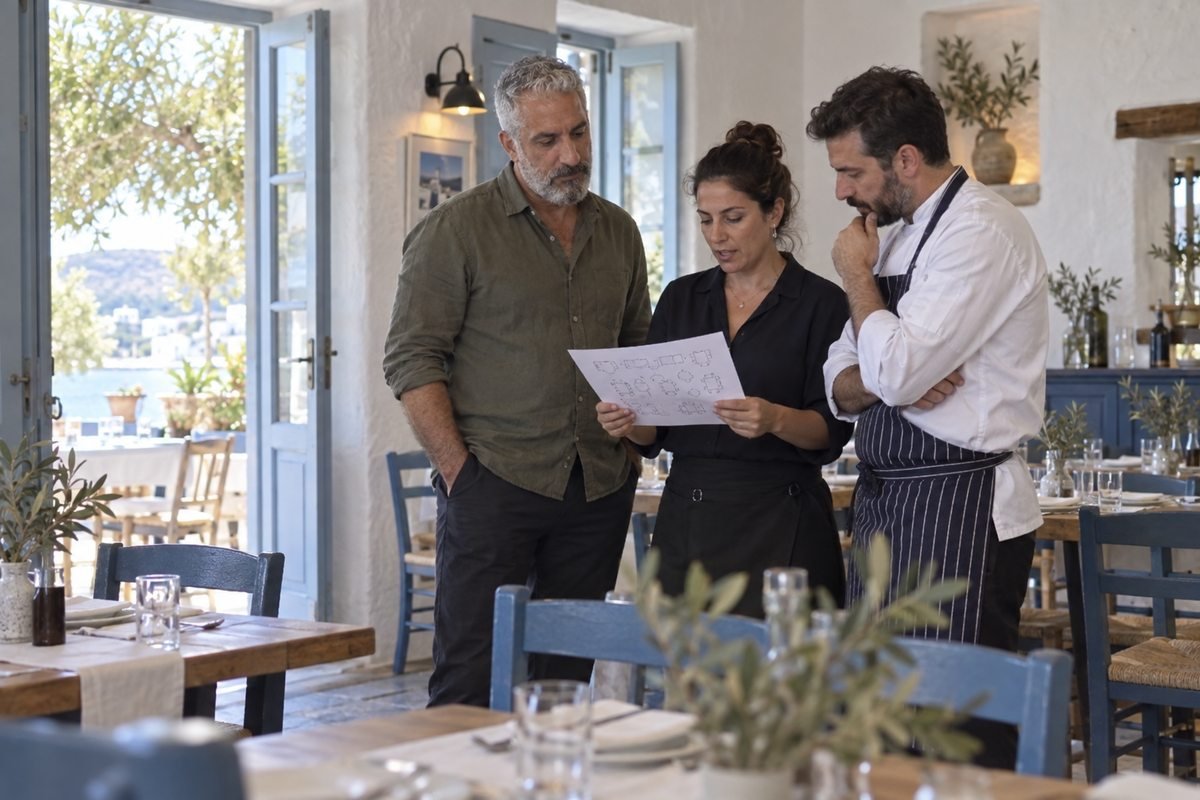 Restaurant team planning service — generated illustration